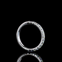 14K White Gold Half Eternity Band with Pavé Micro Set Round Brilliant Cut Natural Diamonds - 0.49 Carat Total Weight - Covaloro Fine Jewelry