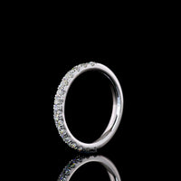 14K White Gold Half Eternity Band with Pavé Micro Set Round Brilliant Cut Natural Diamonds - 0.49 Carat Total Weight - Covaloro Fine Jewelry