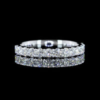14K White Gold Half Eternity Band with Pavé Micro Set Round Lab Grown Diamonds - 0.69 Carat Total Diamond Weight E-F VS - Covaloro Fine Jewelry