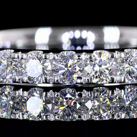 14K White Gold Half Eternity Band with Pavé Micro Set Round Lab Grown Diamonds - 0.69 Carat Total Diamond Weight E-F VS - Covaloro Fine Jewelry