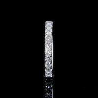 14K White Gold Half Eternity Band with Pavé Micro Set Round Lab Grown Diamonds - 0.69 Carat Total Diamond Weight E-F VS - Covaloro Fine Jewelry