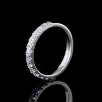 14K White Gold Half Eternity Band with Pavé Micro Set Round Lab Grown Diamonds - 0.69 Carat Total Diamond Weight E-F VS - Covaloro Fine Jewelry