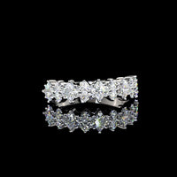 14K White Gold Half Eternity Band with Princess Cut & Brilliant Cut Lab Diamonds - 1.36 Carats Total Diamond Weight - Covaloro Fine Jewelry