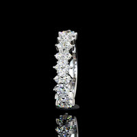 14K White Gold Half Eternity Band with Princess Cut & Brilliant Cut Lab Diamonds - 1.36 Carats Total Diamond Weight - Covaloro Fine Jewelry