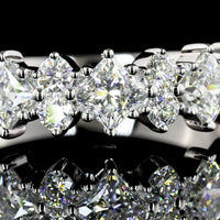 14K White Gold Half Eternity Band with Princess Cut & Brilliant Cut Lab Diamonds - 1.36 Carats Total Diamond Weight - Covaloro Fine Jewelry