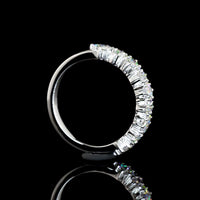 14K White Gold Half Eternity Band with Princess Cut & Brilliant Cut Lab Diamonds - 1.36 Carats Total Diamond Weight - Covaloro Fine Jewelry