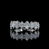 14K White Gold Half Eternity Band with Princess Cut Lab Grown Diamonds - 2.03 Carats Total Diamond Weight - Covaloro Fine Jewelry