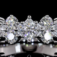 14K White Gold Half Eternity Band with Princess Cut Lab Grown Diamonds - 2.03 Carats Total Diamond Weight - Covaloro Fine Jewelry