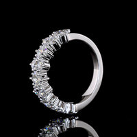14K White Gold Half Eternity Band with Princess Cut Lab Grown Diamonds - 2.03 Carats Total Diamond Weight - Covaloro Fine Jewelry