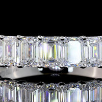 14K White Gold Half Eternity Band with Prong Set Emerald Cut Lab Diamonds - 2.78 Carat Total Weight - Covaloro Fine Jewelry