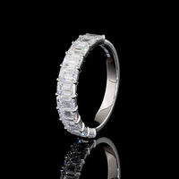14K White Gold Half Eternity Band with Prong Set Emerald Cut Lab Diamonds - 2.78 Carat Total Weight - Covaloro Fine Jewelry