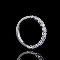 14K White Gold Half Eternity Band with Prong Set Oval Cut Lab Diamonds - 1.36 Carats Total Diamond Weight - Covaloro Fine Jewelry