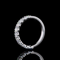 14K White Gold Half Eternity Band with Prong Set Oval Cut Lab Diamonds - 1.36 Carats Total Diamond Weight - Covaloro Fine Jewelry
