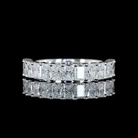 14K White Gold Half Eternity Band with Prong Set Radiant Cut Lab Diamonds - 1.62 Carat Total Diamond Weight - Covaloro Fine Jewelry