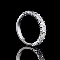14K White Gold Half Eternity Band with Prong Set Radiant Cut Lab Diamonds - 1.62 Carat Total Diamond Weight - Covaloro Fine Jewelry