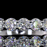 14K White Gold Half Eternity Band with Prong Set Round Lab Diamonds - 0.97 Carat Total Weight, E-F Color VS1 Clarity - Covaloro Fine Jewelry