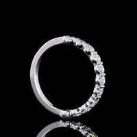 14K White Gold Half Eternity Band with Prong Set Round Lab Diamonds - 0.97 Carat Total Weight, E-F Color VS1 Clarity - Covaloro Fine Jewelry