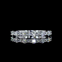 14K White Gold Half Eternity Band with Round Brilliant Cut Lab Diamonds - 0.50 Carats Total Diamond Weight - Covaloro Fine Jewelry