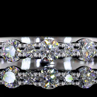 14K White Gold Half Eternity Band with Round Brilliant Cut Lab Diamonds - 0.50 Carats Total Diamond Weight - Covaloro Fine Jewelry