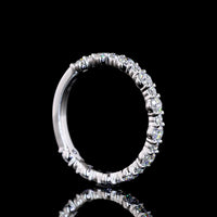 14K White Gold Half Eternity Band with Round Brilliant Cut Lab Diamonds - 0.50 Carats Total Diamond Weight - Covaloro Fine Jewelry