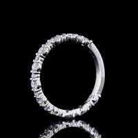 14K White Gold Half Eternity Band with Round Brilliant Cut Lab Diamonds - 0.50 Carats Total Diamond Weight - Covaloro Fine Jewelry