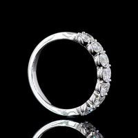 14K White Gold Half Eternity Band with Seven Cushion Brilliant Lab Diamonds - 2.14 Carat Total Weight, E-F Color VS Clarity - Covaloro Fine Jewelry