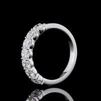 14K White Gold Half Eternity Band with Seven Cushion Brilliant Lab Diamonds - 2.14 Carat Total Weight, E-F Color VS Clarity - Covaloro Fine Jewelry