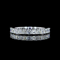14K White Gold Half Eternity Band with U-Prong Set Asscher Cut Lab Diamonds - 0.90 Carat Total Diamond Weight - Covaloro Fine Jewelry