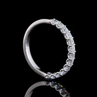 14K White Gold Half Eternity Band with U-Prong Set Asscher Cut Lab Diamonds - 0.90 Carat Total Diamond Weight - Covaloro Fine Jewelry