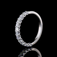 14K White Gold Half Eternity Band with U-Prong Set Asscher Cut Lab Diamonds - 0.90 Carat Total Diamond Weight - Covaloro Fine Jewelry