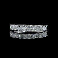 14K White Gold Half Eternity Band with U-Prong Set Asscher Cut Lab Diamonds - 1.11 Carat Total Weight, E-F Color VS1 Clarity - Covaloro Fine Jewelry