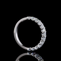 14K White Gold Half Eternity Band with U-Prong Set Asscher Cut Lab Diamonds - 1.11 Carat Total Weight, E-F Color VS1 Clarity - Covaloro Fine Jewelry
