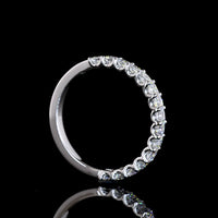 14K White Gold Half Eternity Band with U-Prong Set Asscher Cut Natural Diamonds - 0.94 Carat Total Diamond Weight - Covaloro Fine Jewelry