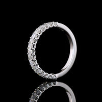 14K White Gold Half Eternity Band with U-Prong Set Emerald Cut Lab Diamonds - E-F Color VS1 Clarity - 0.97 Carat Total Weight - Covaloro Fine Jewelry