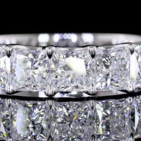14K White Gold Half Eternity Band with U-Prong Set Princess Cut Lab Diamonds - 3.07 Carats Total Diamond Weight - Covaloro Fine Jewelry