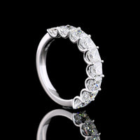 14K White Gold Half Eternity Band with U-Prong Set Princess Cut Lab Diamonds - 3.07 Carats Total Diamond Weight - Covaloro Fine Jewelry
