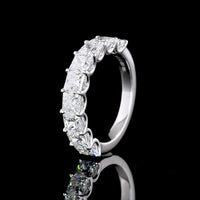 14K White Gold Half Eternity Band with U-Prong Set Princess Cut Lab Diamonds - 3.07 Carats Total Diamond Weight - Covaloro Fine Jewelry