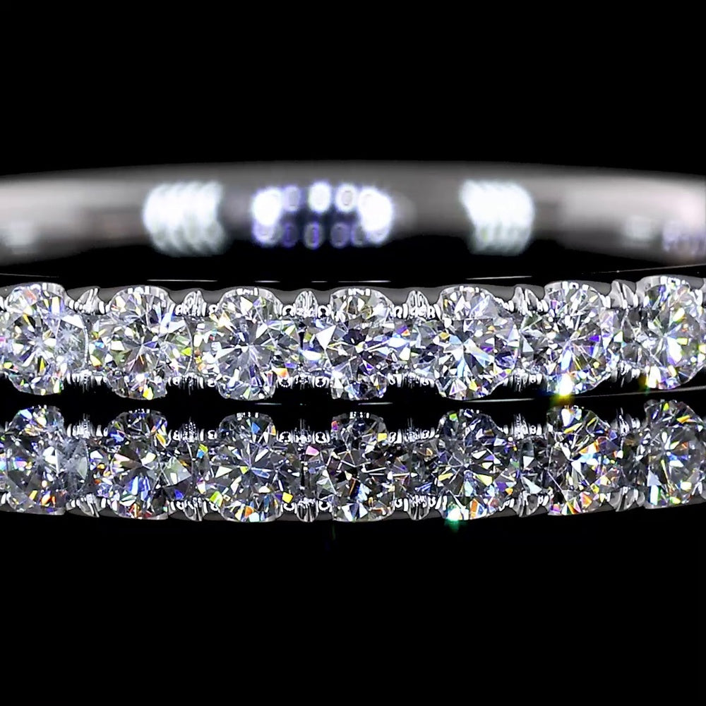 14K White Gold Half Eternity Band with U-Prong Set Round Lab Diamonds - 0.37 Carat Total Weight, E-F Color, VS Clarity - Covaloro Fine Jewelry