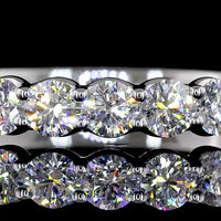 14K White Gold Half Eternity Band with U-Prong Set Round Lab Diamonds - 0.90 Carat Total Diamond Weight - Covaloro Fine Jewelry