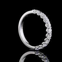 14K White Gold Half Eternity Band with U-Prong Set Round Lab Diamonds - 0.90 Carat Total Diamond Weight - Covaloro Fine Jewelry