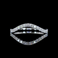 14K White Gold Half Eternity Contour Band with U-Prong Set Round Lab Diamonds - 0.44 Carats Total Diamond Weight (E-F Color) - Covaloro Fine Jewelry
