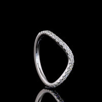 14K White Gold Half Eternity Contour Band with U-Prong Set Round Lab Diamonds - 0.44 Carats Total Diamond Weight (E-F Color) - Covaloro Fine Jewelry