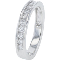 14K White Gold Halo Bridal Set with 1/4 Carat Center Lab-Grown Diamond and Channel-Set Matching Band - 1.50 Carat Total Diamond Weight