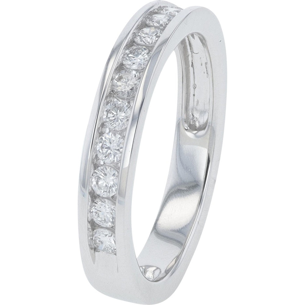 14K White Gold Halo Bridal Set with 1/4 Carat Center Lab-Grown Diamond and Channel-Set Matching Band - 1.50 Carat Total Diamond Weight