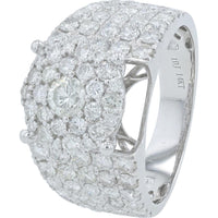 14K White Gold Halo Diamond Engagement Ring with 2.55 Carat Total Diamond Weight