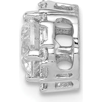 14K White Gold Halo Diamond Pendant with Round and Baguette Diamonds - 0.50 Carat Total Diamond Weight by Monteluci Fine Jewelry