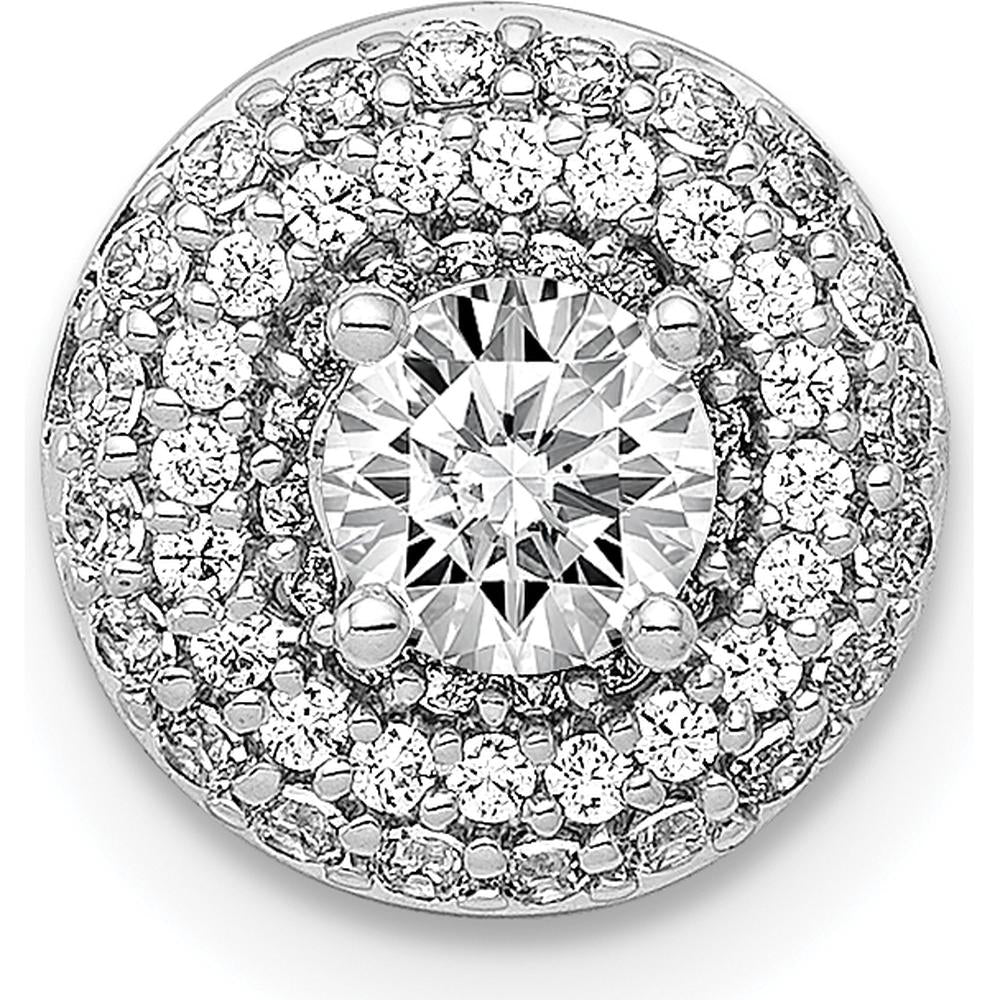 14K White Gold Halo Diamond Semi-Mount Pendant - 0.24 Carat Total Diamond Weight by Monteluci Fine Jewelry