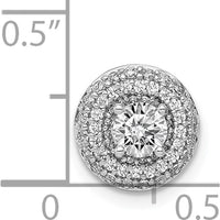 14K White Gold Halo Diamond Semi-Mount Pendant - 0.24 Carat Total Diamond Weight by Monteluci Fine Jewelry