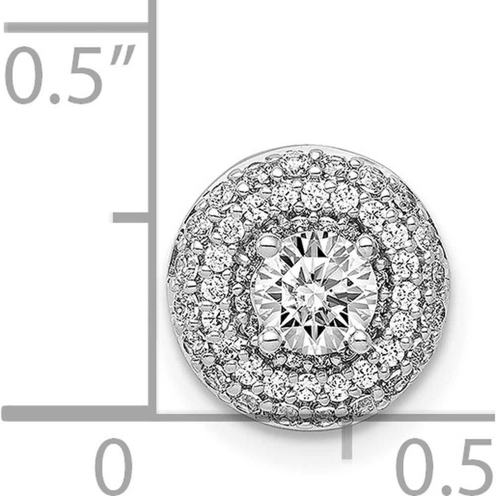 14K White Gold Halo Diamond Semi-Mount Pendant - 0.24 Carat Total Diamond Weight by Monteluci Fine Jewelry