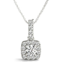 14K White Gold Halo Pendant with 0.33 Carat Lab-Grown Diamond by Robinson's Jewelers